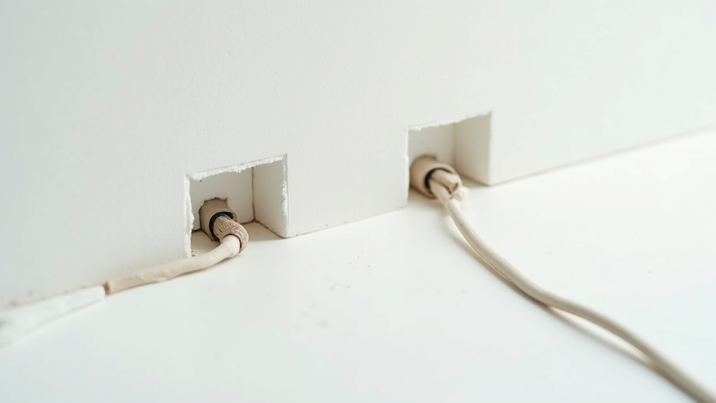 Comparaison visuelle : mur avec câblage électrique terminé avant isolation (gauche) vs mur avec perçage après isolation (droite)