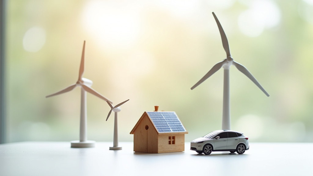 Maison moderne avec panneaux solaires et borne de recharge électrique