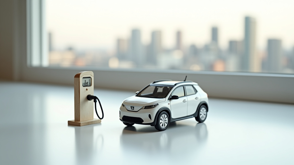 Intérieur de la Peugeot iOn avec tableau de bord simple et affichage numérique